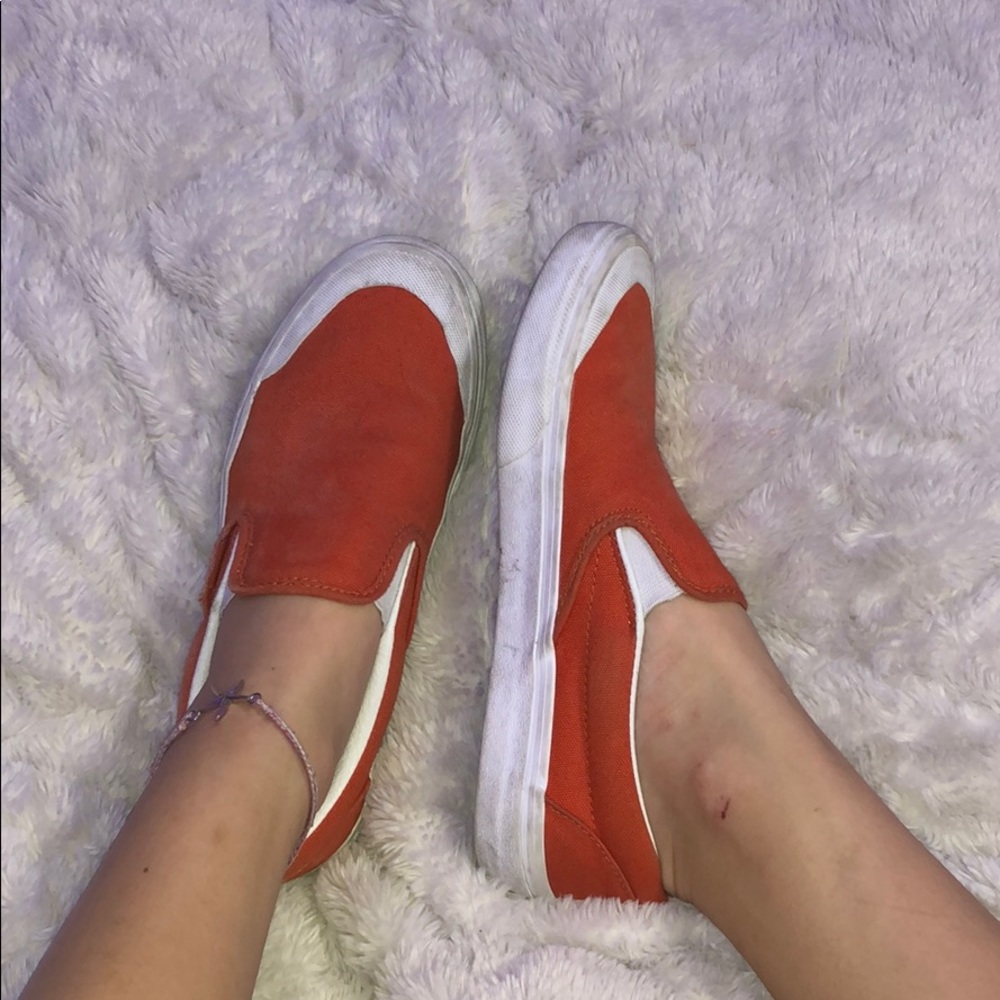 orange slip-on vans